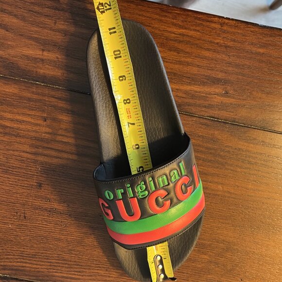 Gucci Mens 632183 Black Rubber 'Original Gucci' Slides Sandals, Sz. Gucci 8, 10 - Picture 11 of 15